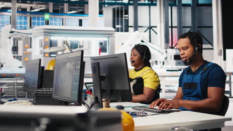 vertical video call center technician handling maintenance inquiries in solar factory