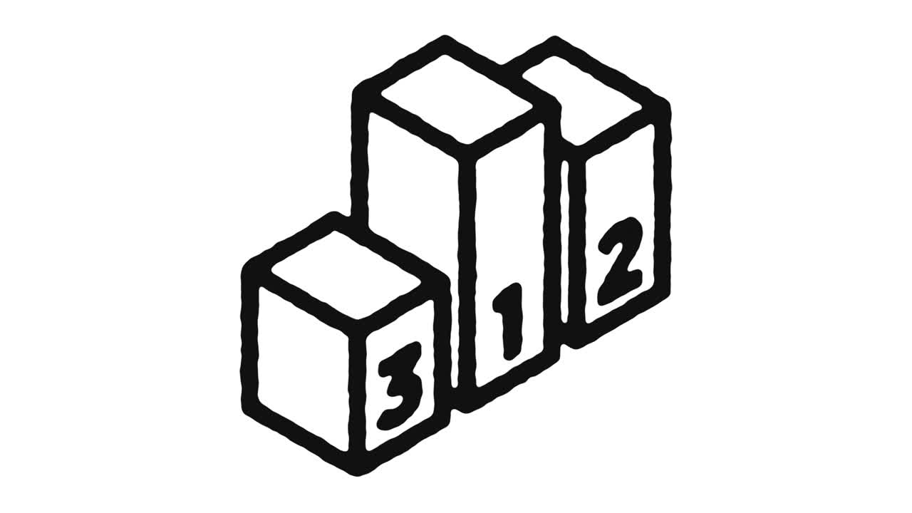 Podium Icon Animation Footage & Alpha Channel