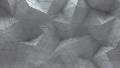 white polygonal geometric surface 3d render seamless loop animation