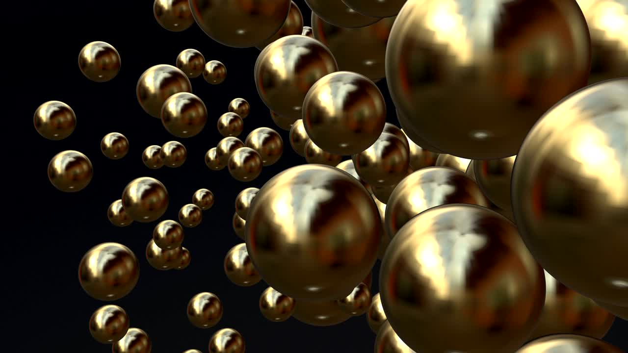 globo de oro flotando en el aire