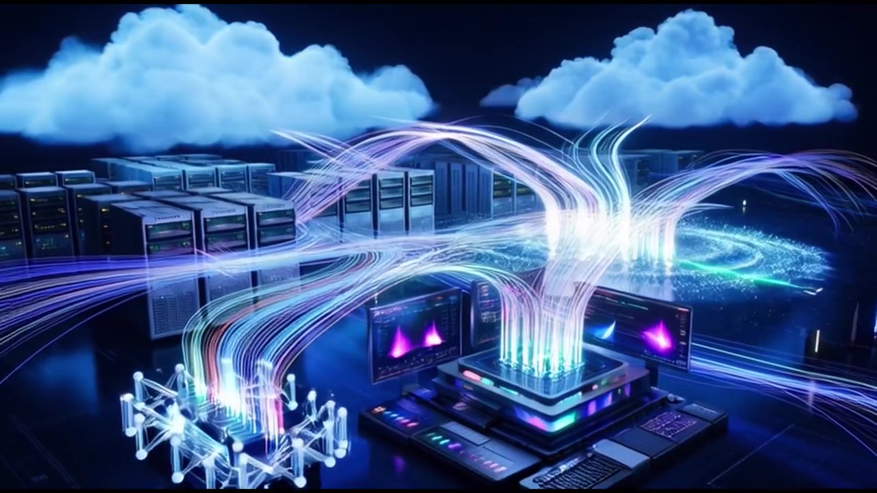 Datacenterservere, der behandler information med digitale lysstrømme