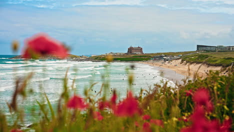 panoramic view of over the cornish coastline in the united kingdom