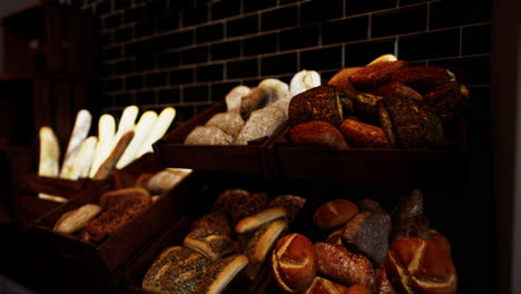 assorted breads in wooden trays