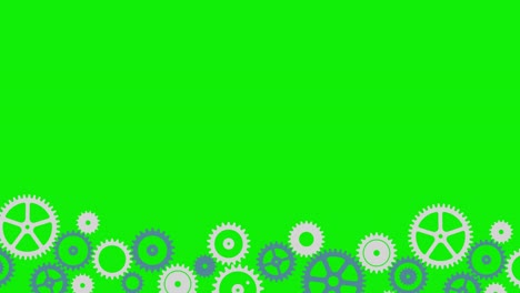 animación de ruedas de engranajes giratorias ( 4k ) | fondo verde para el uso de la tecla de croma.