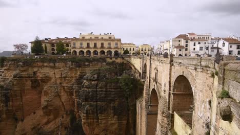 wide angle view over puente nuevo and el tajo gorge, ronda, andalucia, spain