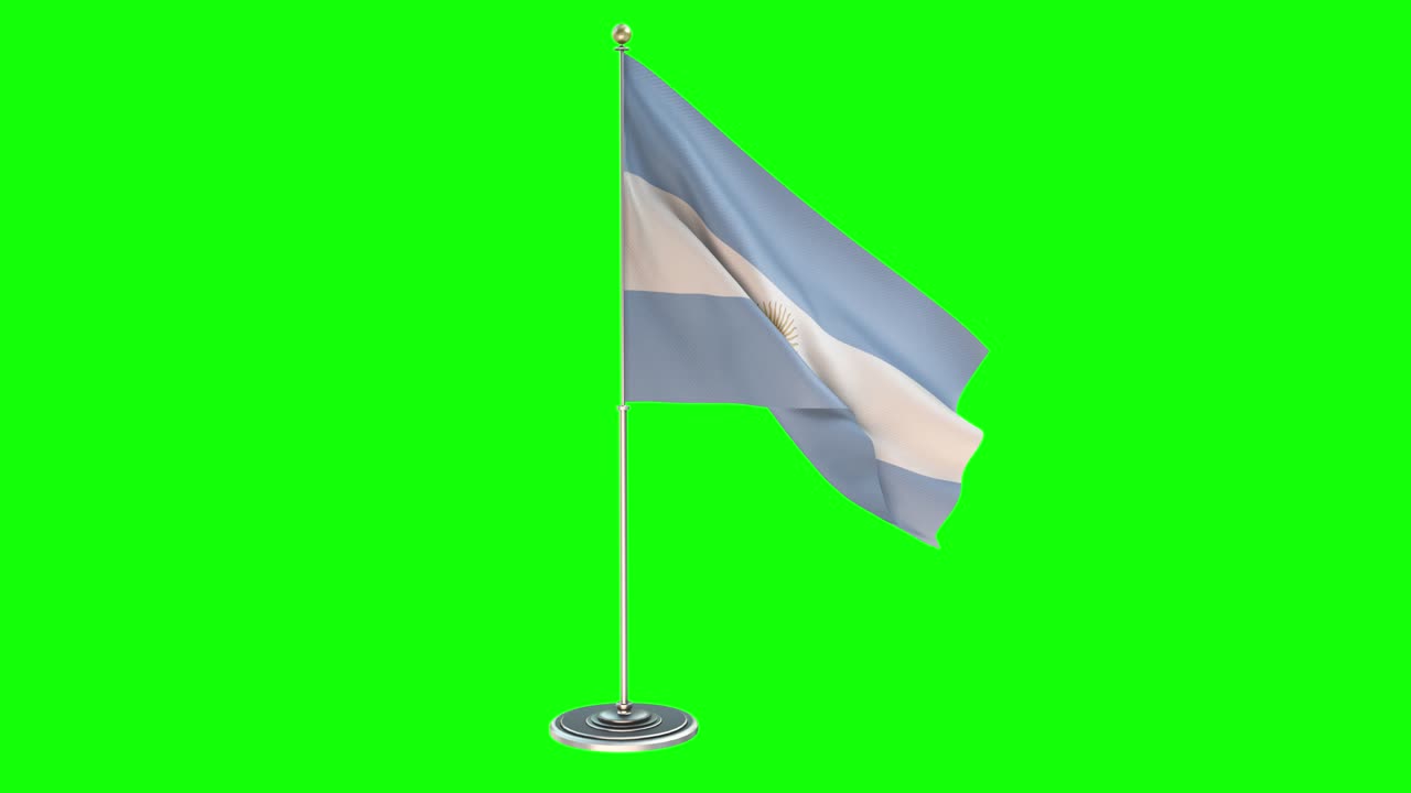 아르헨티나: 크로마 키 배경에 작은 발 기둥의 3d 루핑 일러스트레이션