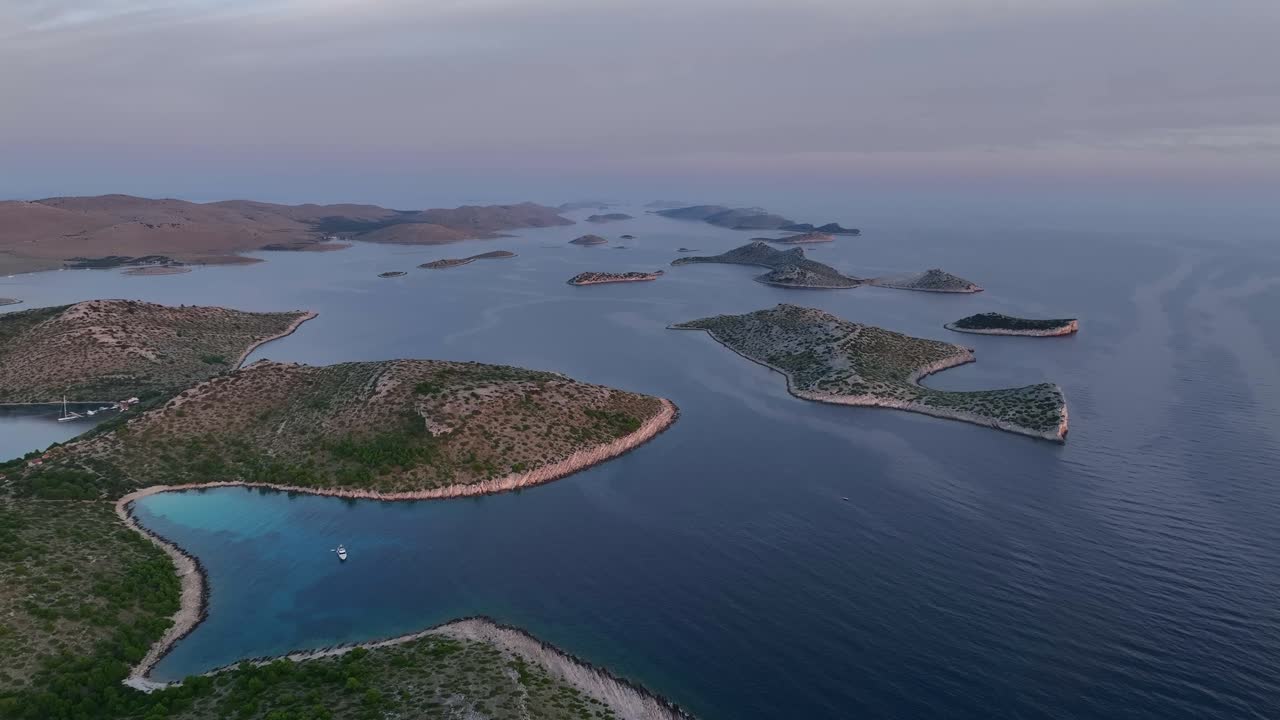 Islands In Kornati Archipelago In Croatia. - aerial shot