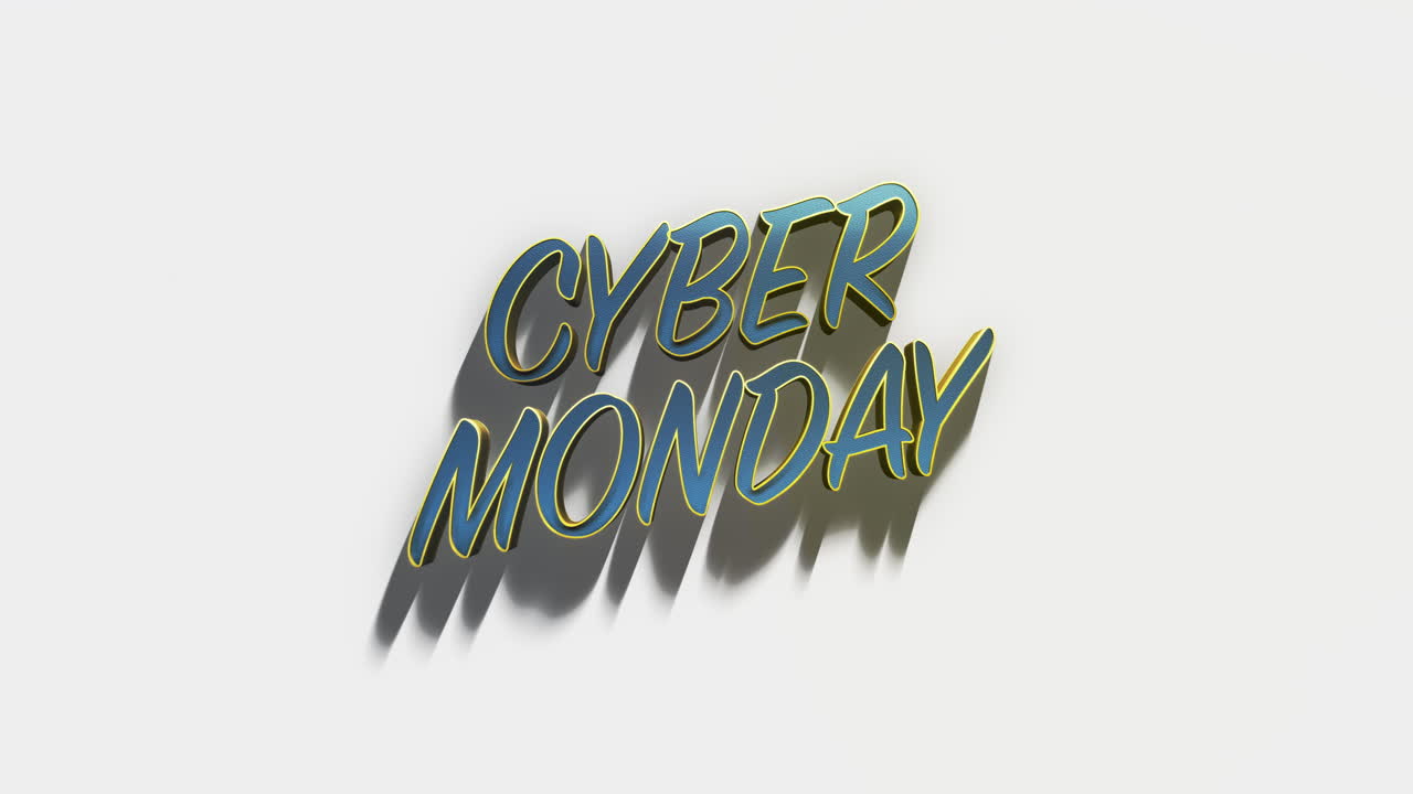 y colorido texto de cyber monday en gradiente blanco moderno