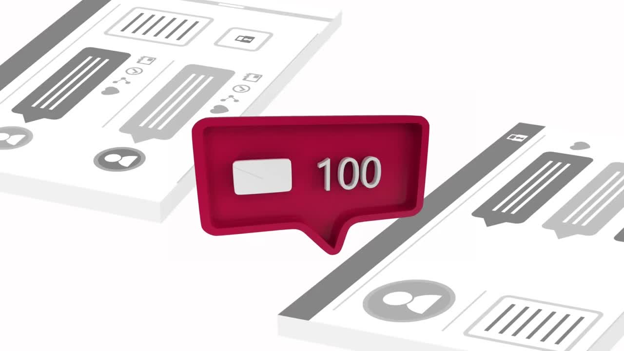 소셜 미디어에서 메시지 아이콘 수가 증가하고 있습니다.