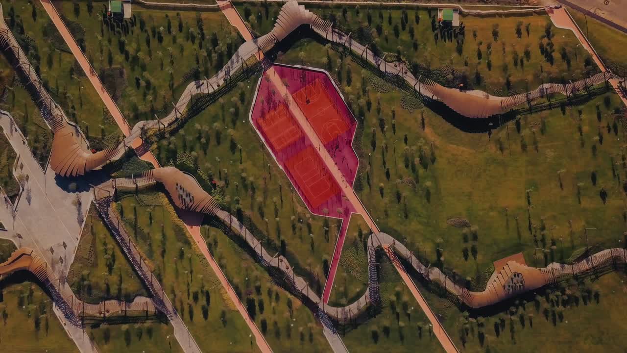 무인 항공기에서 필름에서 모스크바 새로운 공원 zil