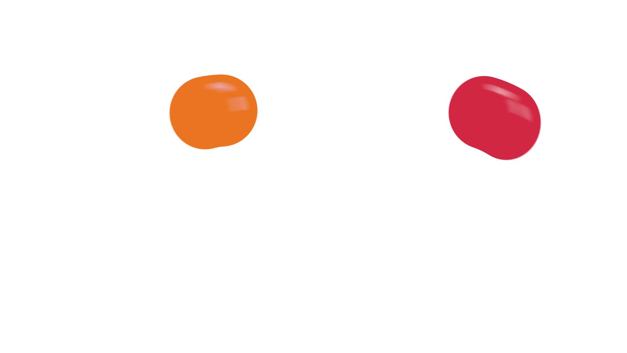 Colorful balls bouncing on ground animation with alpha channel.Cartoon bounce balls color with isolated white background