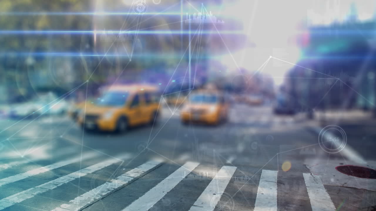 내부 데이터 연결을 가진 큰 불빛