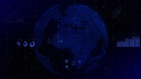 cinematic digital globe rotating video background showcases zooming in on niger country