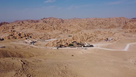 great view of bedouin camp in jordan desert