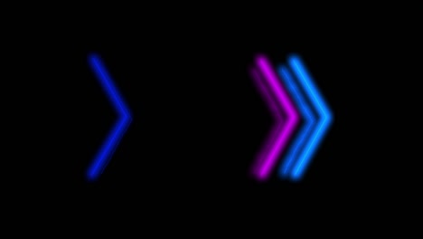 neon sign arrows animation of pink light signal and blue spreading from the center with a black background. can be used to compose various media such as news, presentations, online media, social media