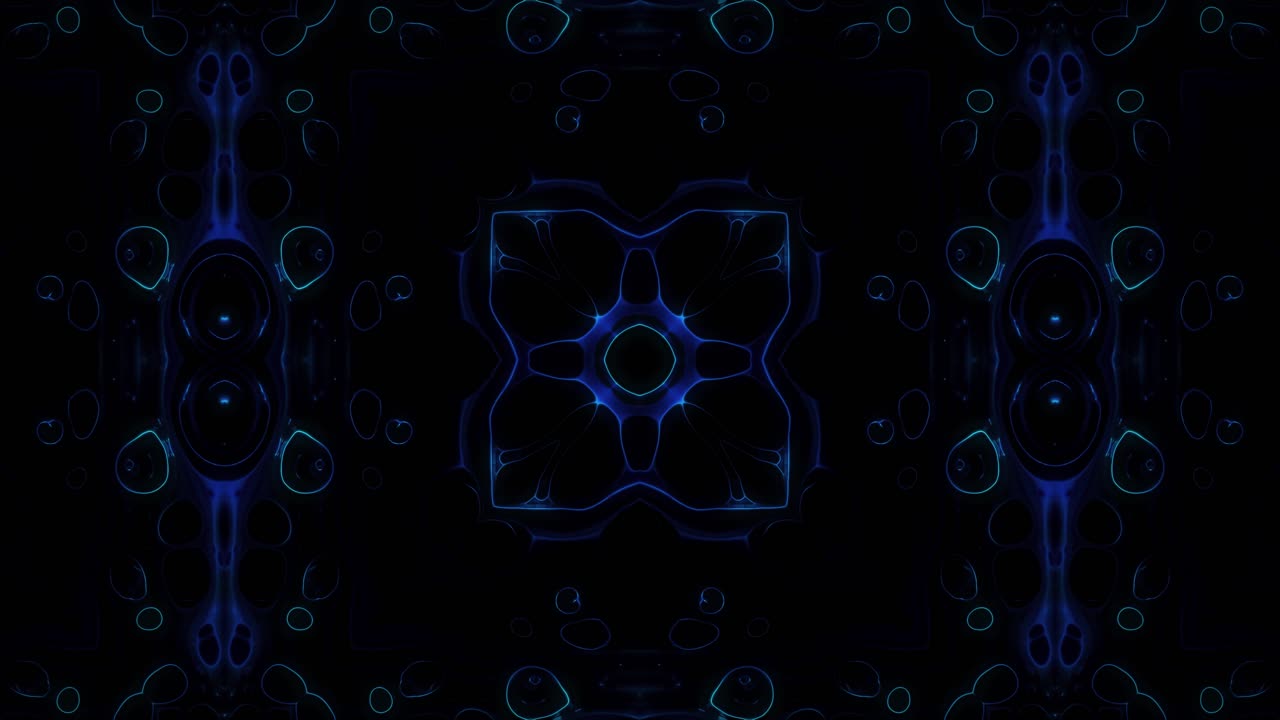 Kaleidoscope Pattern With Colorful Neon Lights