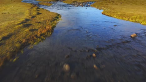 western mongolia river in altai mountains steppe wilderness, aerial landscape