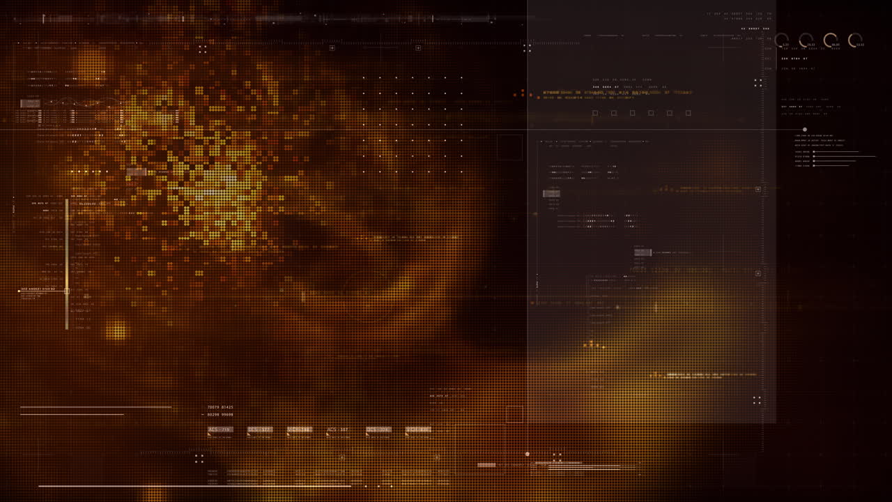 Futuristic screen display matrix, hi-tech digital data telemetry with encrypted numbers, display dynamic background for computer desktop screen display format
