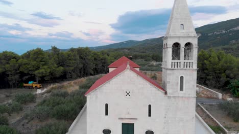 Stone-Church-Building-Architecture-with-Bell-Tower-in-Croatia