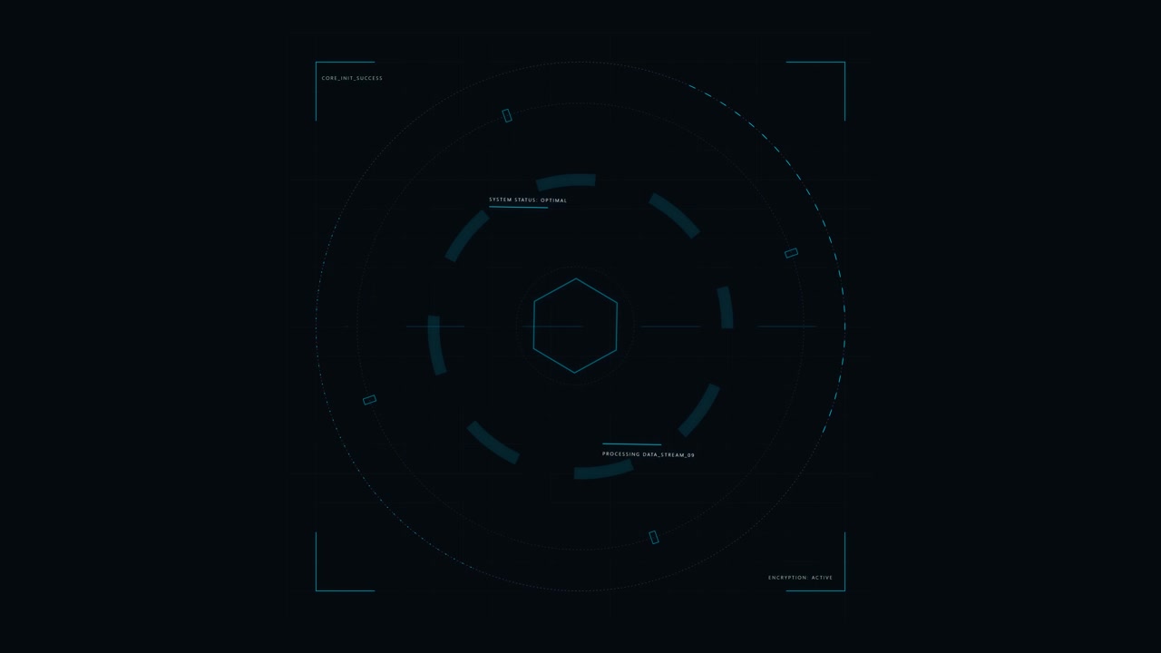 Futuristic Digital Hexagon Interface HUD Animation