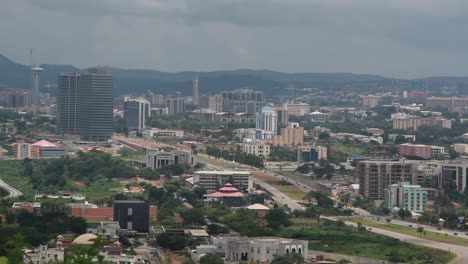 business district in abuja, nigeria, static medium shot