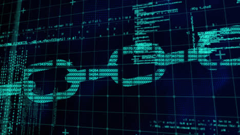 Industrial-chain-icon-against-data-processing