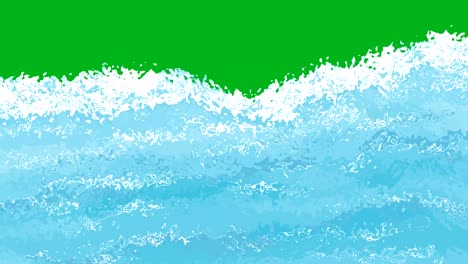 water waves motion graphics with green screen background