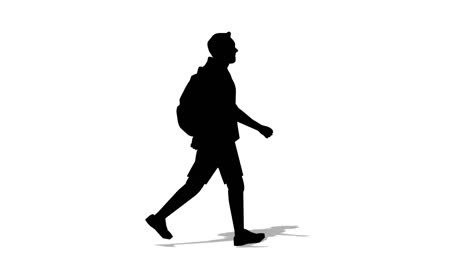 walking silhouette man cartoon animation. loop animation ( 4k video ).