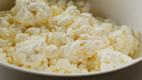 cottage cheese in a white bowl