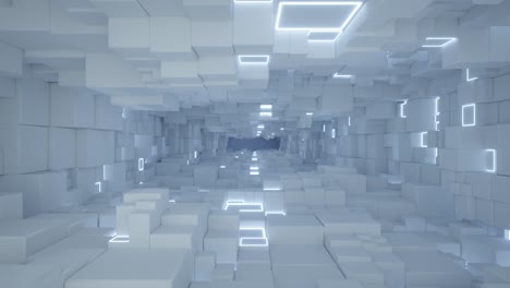 el túnel blanco cúbico es un bucle sin costuras en 3d.