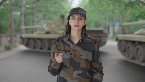 indian woman army officer giving instructions