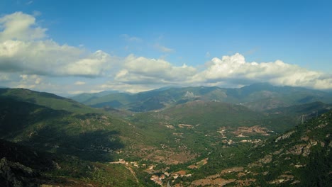 slow flight over a corsican valley