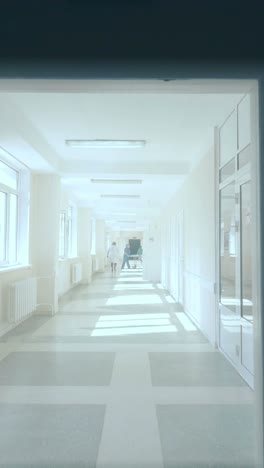 hospital corridor with people