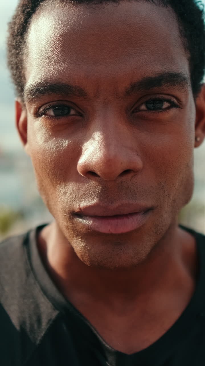Portrait of a Focused Black Athlete