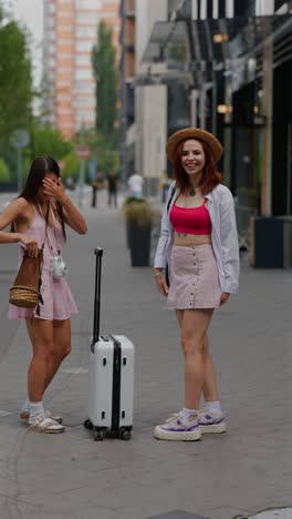 two young women on a city trip