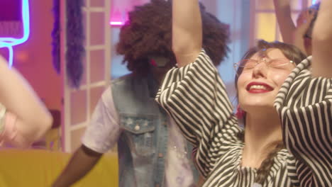 energetic party scene