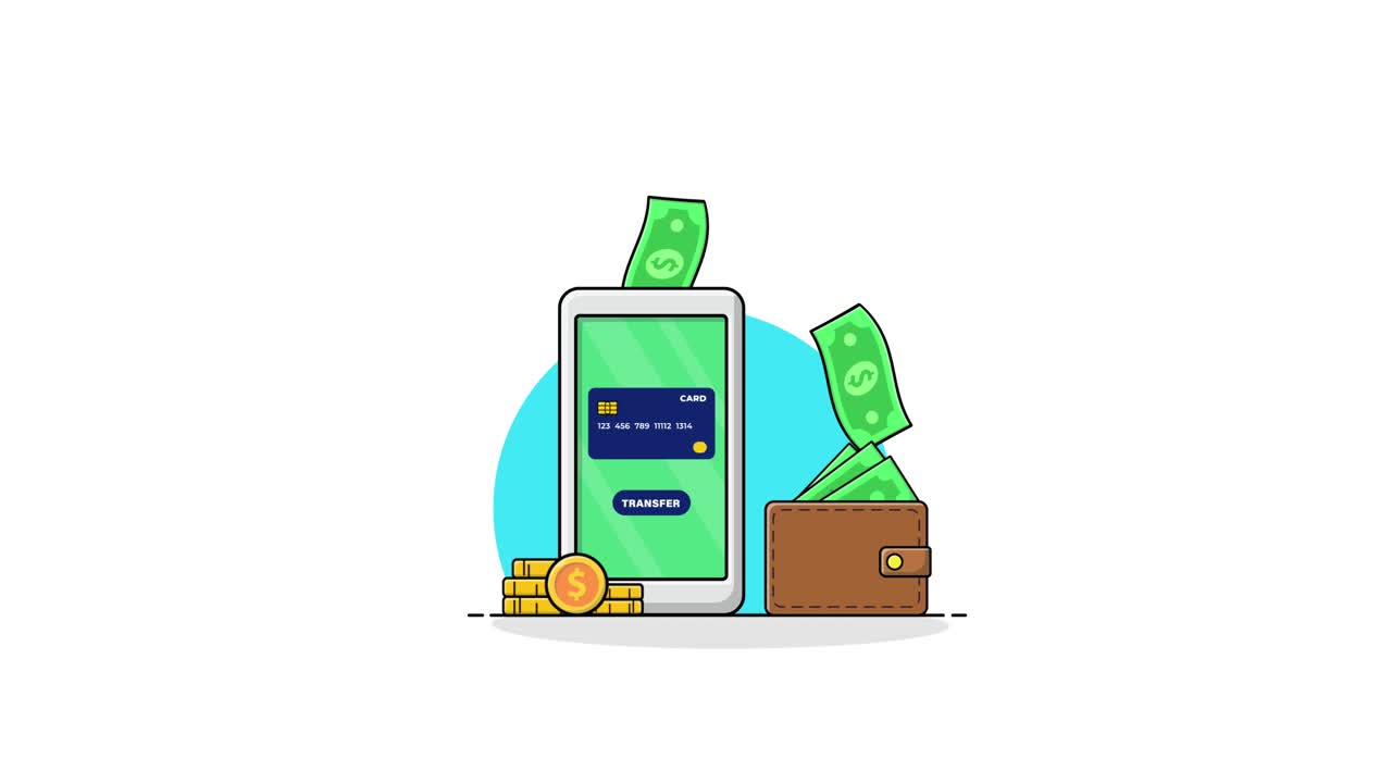 Digital Money Transfer and Payment Animation