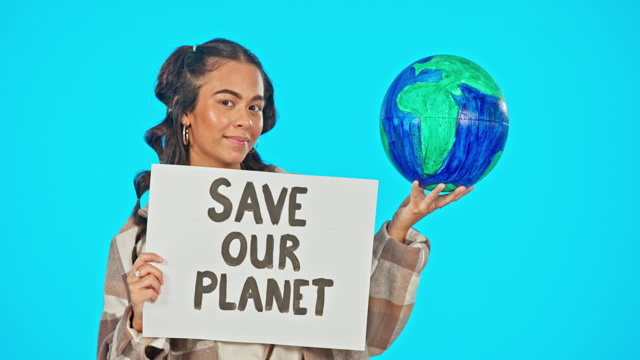 초상화, 포스터와 파란색에 여성과 함께 세계