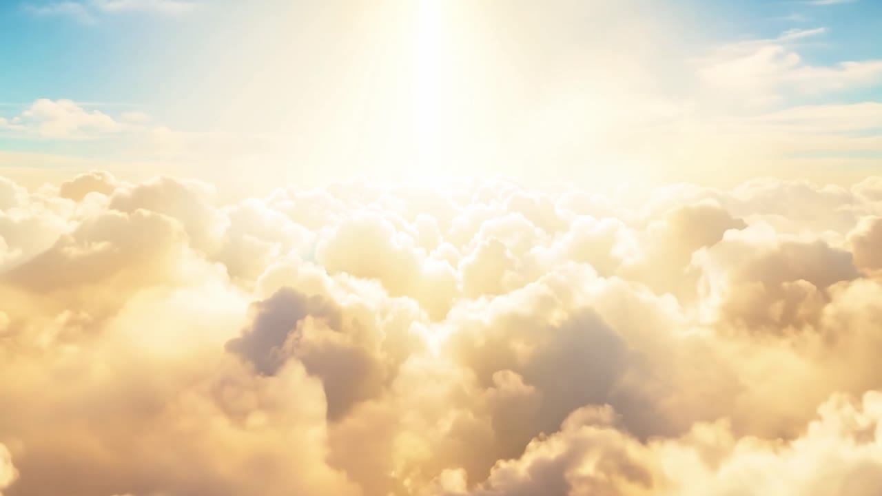 아름다운 황금색 구름과 빛