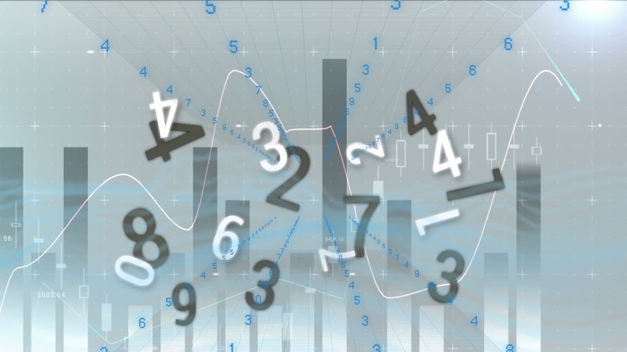 Animation of statistics and data processing over numbers