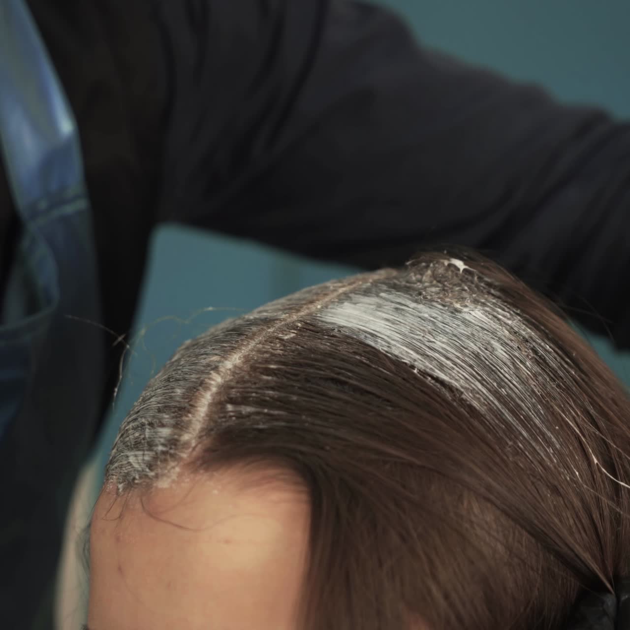 Hair cutting in beauty salon