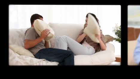 montaje de parejas felices