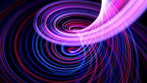 flujo de luz bg en 4k. fondo en bucle abstracto con rastros de luz, flujo de líneas de neón rojo azul en el espacio se mueven para formar formas espirales en bucle. fondo de diseño de movimiento moderno de moda. efecto de luz,