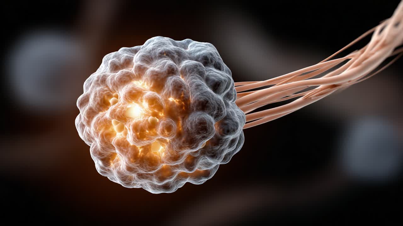 A Journey Through Cellular Dynamics: Visualizing the Intricate Movement and Structure of a Microscopic Sphere in a Complex Network of Fibers