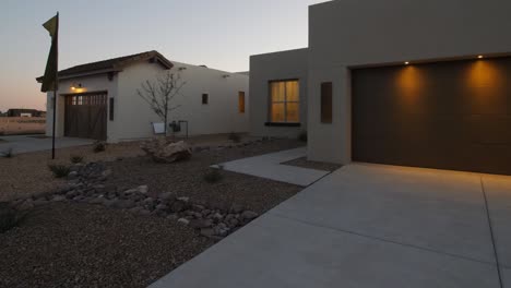 two southwest homes rising view at sunset