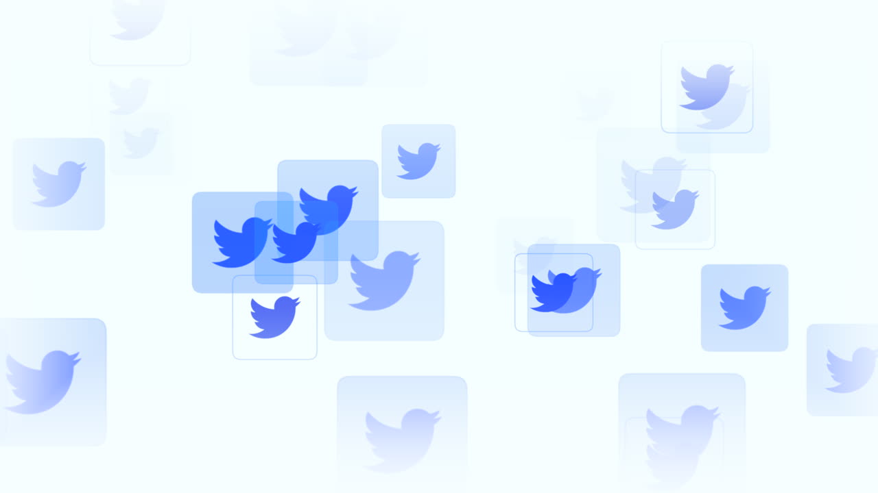 iconos de movimiento de la red social de twitter en un fondo simple 1