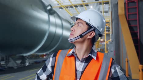 ingeniero que inspecciona equipos industriales