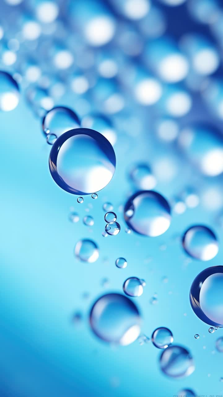 Close-up shot of water droplets on a glass surface, creating a bokeh effect