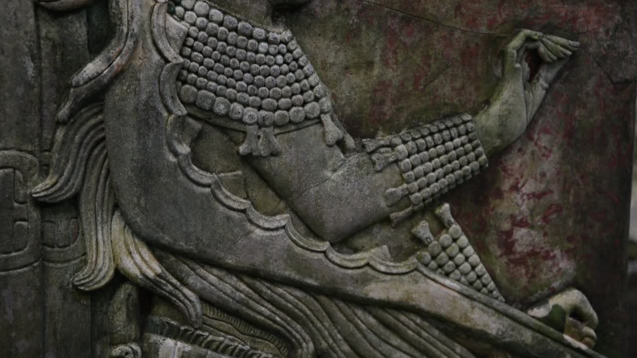 Bas relief of mayan ruins