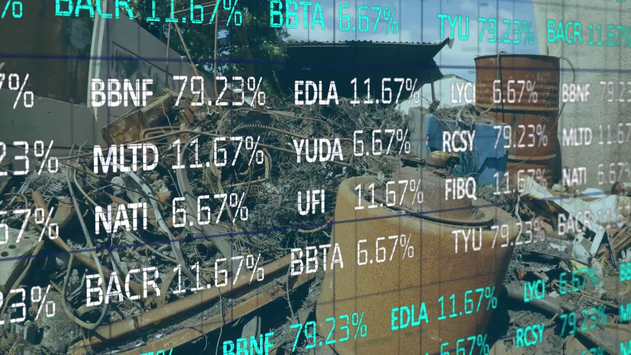 Börsendatenverarbeitung vor Industrieentsorgungsstelle